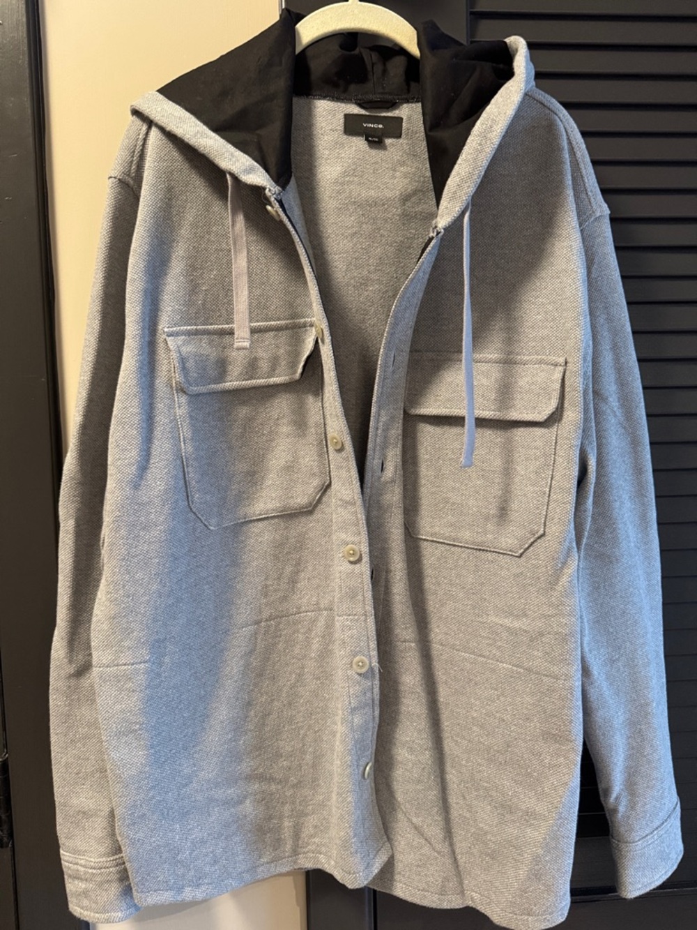 Vince Grey Shirt-Jacket with Black Hood